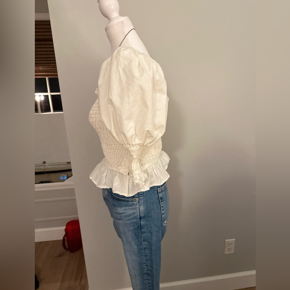 SEA Simona Puffed Sleeve Smocked Top - Picture 7 of 11